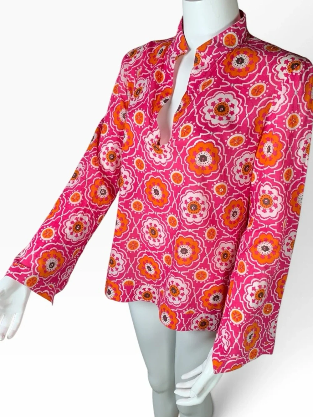 Tory Burch Cotton Paillette Geometric Mandala Tunic Size 8